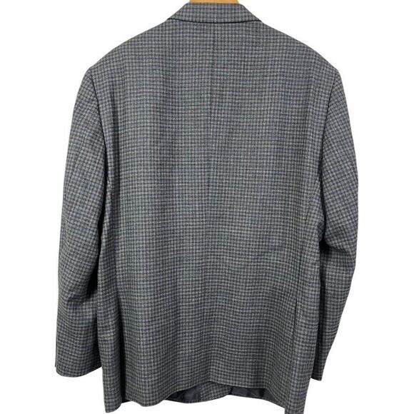 Jos A Bank Signature Collection Gray Blue Plaid Suit Jacket Blazer Wool sz 46R - Picture 14 of 16